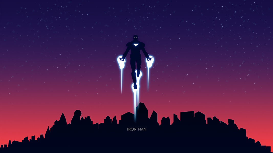 Iron Man Minimalist Wallpaper - Marvel Superhero Aesthetic Background