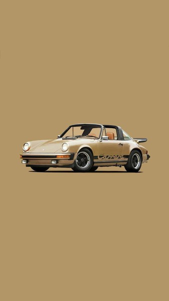 Retro Racing Car Wallpaper - Aesthetic High-Resolution Background with Brown & Beige Color Tones